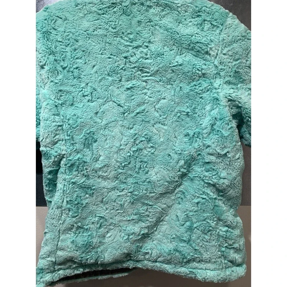 Reversible Jacket Sherpa/Puffer North Face Girls XL-18 Gray/Mint Mossbud Swirl